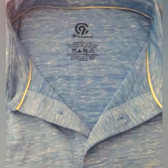 Champion Polo Shirt Golf Shirt Heathered Blue for Men New - Picture 6 of 9